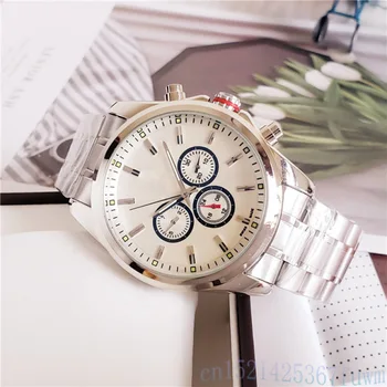 

Top Brand of Men's Watch Silver Black Three Eyes Fashion Luxury Automatic Mechanical Wristwatch Business Leisure Watch