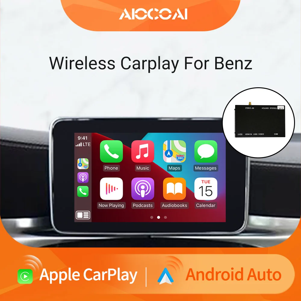 Wireless CarPlay Andorid Auto interface For Mercedes Benz NTG4.5 NTG5.0(2013-2017)support Rear Camera Bluetooth |
