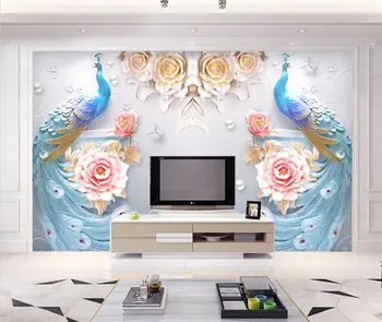 

[Self-Adhesive] 3D Peacock And Flower WG199 Wall Paper mural Wall Print Decal Wall Murals Belly
