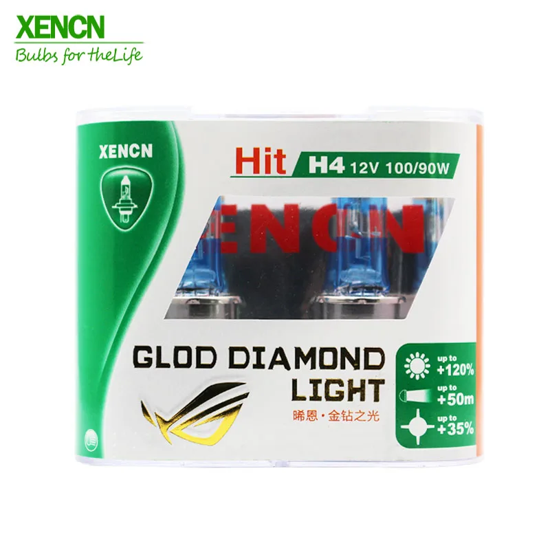 XENCN H4 P43t 12 в 100/90 Вт Золотой алмазный свет супер яркая белая галогенная лампа