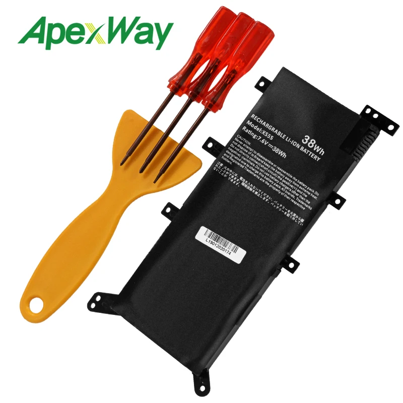 Ceny Apexway 7.6V 38Wh baterii Laptop ASUS X554L X555L X555LB X555LN X555 X555LD X555LP F555A F555U W519L F555UA maszyny wirtualnej C21N1347