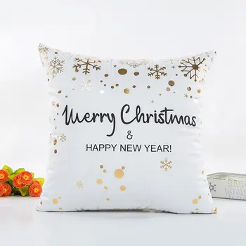 

45*45CM Christmas Series Pillow Cover Luxury Bronzing Printing Office Living Ro'o'm Cushion Pillowcase Home Textile