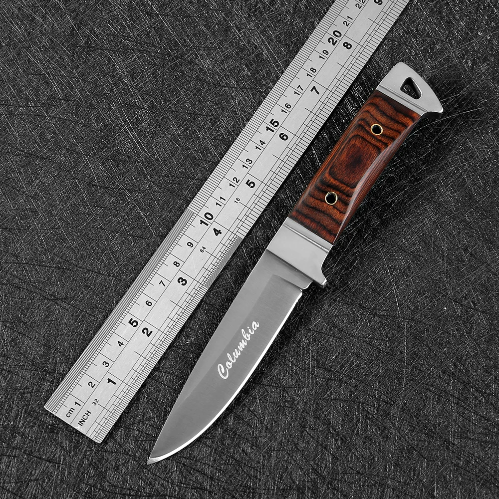KKWOLF охотничий нож с фиксированным лезвием K90, с деревянной ручкой, для кемпинга, выживания, тактический спасательный нож, для улицы, портативный, EDC инструменты