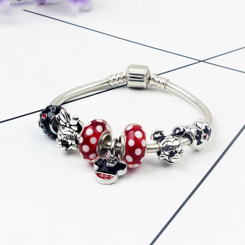 Christmas Anime Mickey Pendant Bracelet European and American Amazon DIY Beaded | Украшения и аксессуары
