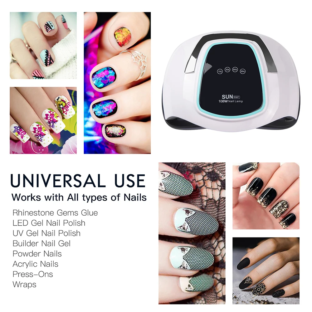 

108W Nail Lamp UV LED Nail Dryer Drying for Manicure Gel Nail Lamp Drying for Gel Varnish LCD Screen Nail Dryer BQ6T