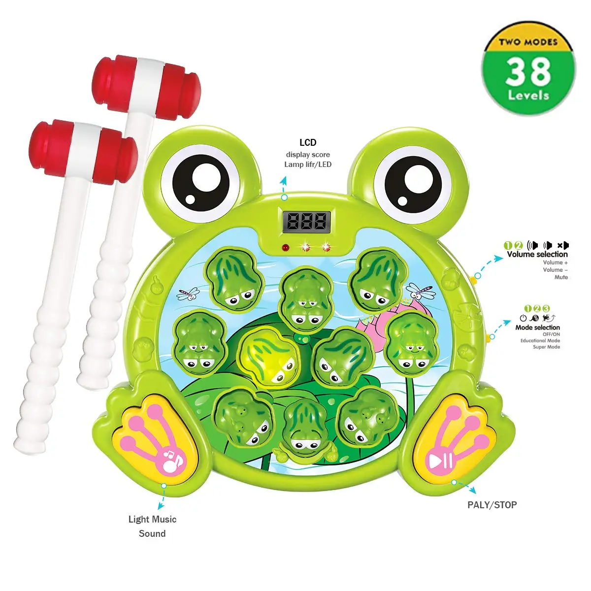 Interactive Whack A Frog Game Durable Pounding Toy Early Developmental Toy Helps Fine Motor Skills, Great Gift for Kids