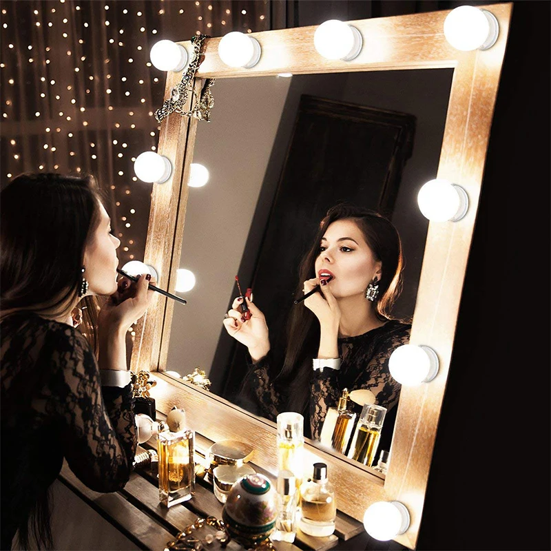 USB Powered Makeup Mirror Vanity Light 6 10 14 Bulbs Kit For Dressing Table Stepless Dimmable Holly