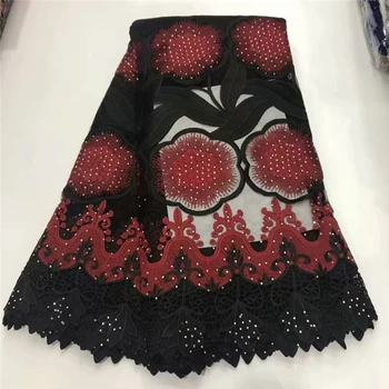 

Esewing NEW High Quality 2019 Tulle Beaded French Nigerian Lace Fabrics Pearls Embroidered Guipure African French Lace Fabric