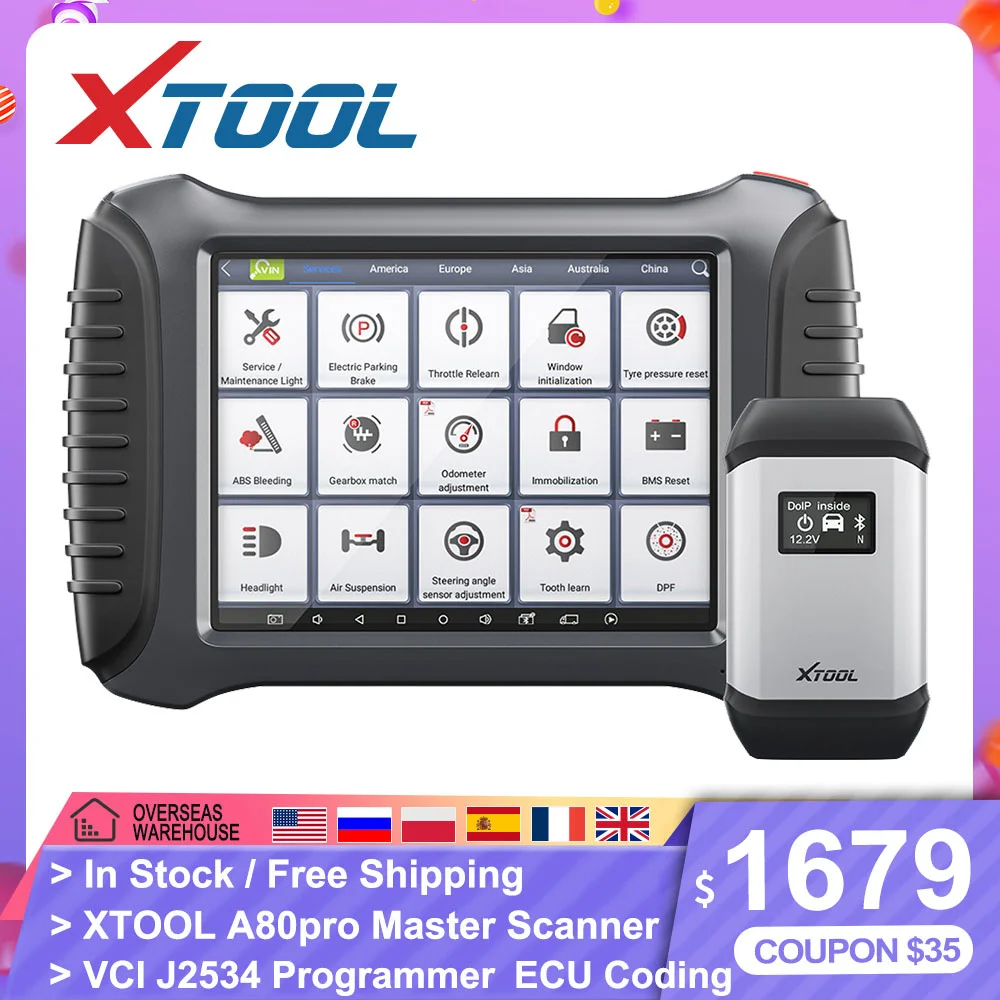XTOOL A80 Pro Master J2534 Auto ECU Coding Key Programming Diagnostic Scanner
