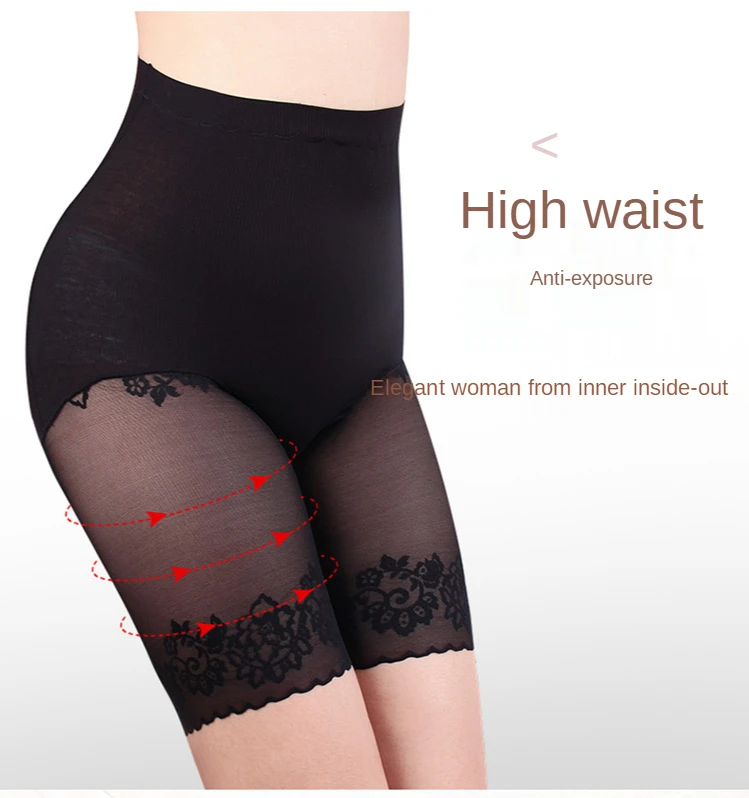 Plus Size Shorts Under Skirt Sexy Lace Anti Chafing Thigh Safety Shorts Ladies Pants Underwear Large Size Safety Pants Women lace underwear