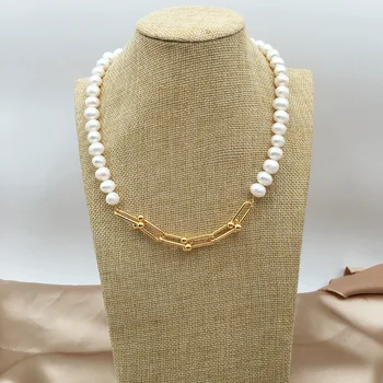 

100% Real Natural Freshwater Pearl Necklace Women,Beautiful Collar White Pearl Necklace Girl Anniversary Gift