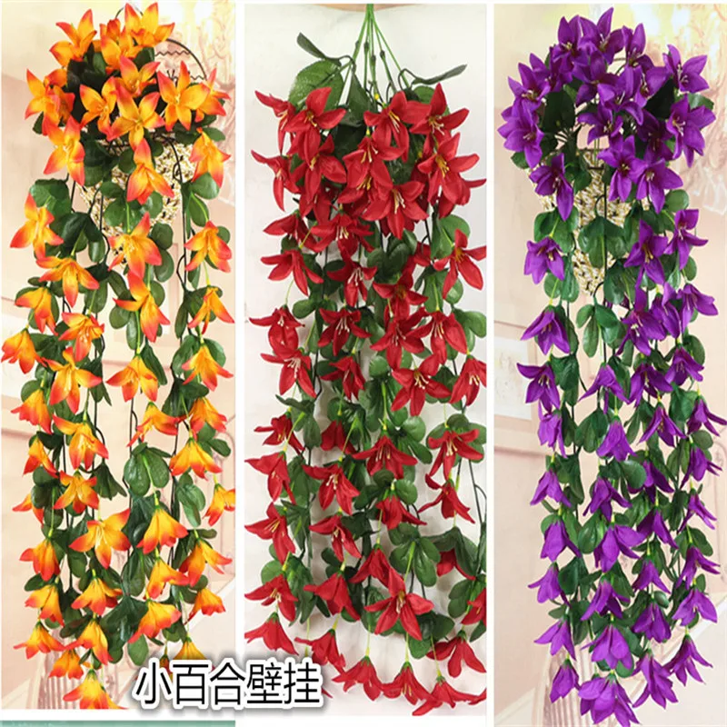 

Artificial flower violet wall hanging wedding set decoration flower lily wall hanging home decoration soft decoration flower