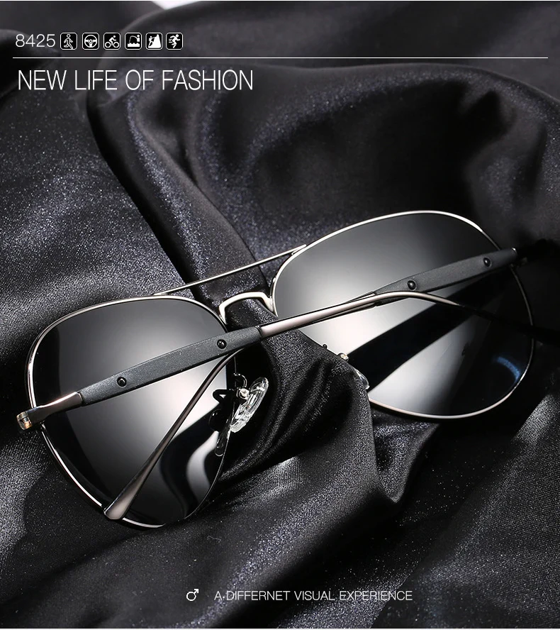 Винтажные фотохромные поляризованные солнцезащитные очки для вождения, мужские брендовые антибликовые очки-хамелеоны, металлическая оправа, тени, очки Oculos HN1158