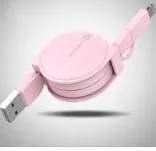 Cafele выдвижной Прочный 2 в 1 USB кабель для iPhone XS Max 8 7 6 plus Micro USB кабель для зарядки USB кабель для iPhone 6 7 8 XS - Цвет: Pink