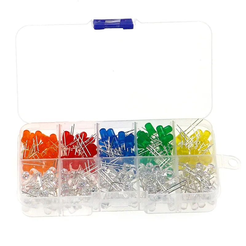 LED Ou DEL De 5mm Et 3mm Vert Jaune Rouge Bleu Blanc -Lot De 375 Unités