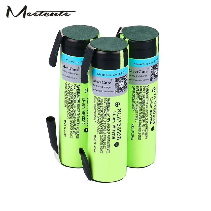 

Meetcute Original 3400mAh NCR18650B 3.7V 18650 Battery rechargeable lithium battery with DIY nickel piece