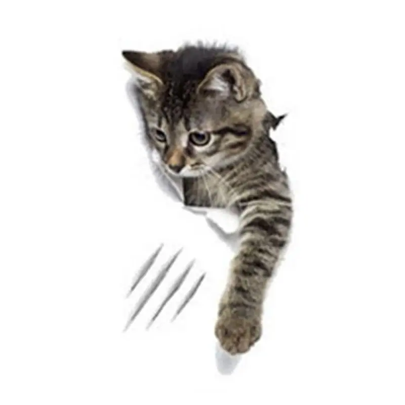 Мультяшный стикер на стену с кошкой один милый животный 3D яркие Декорации для