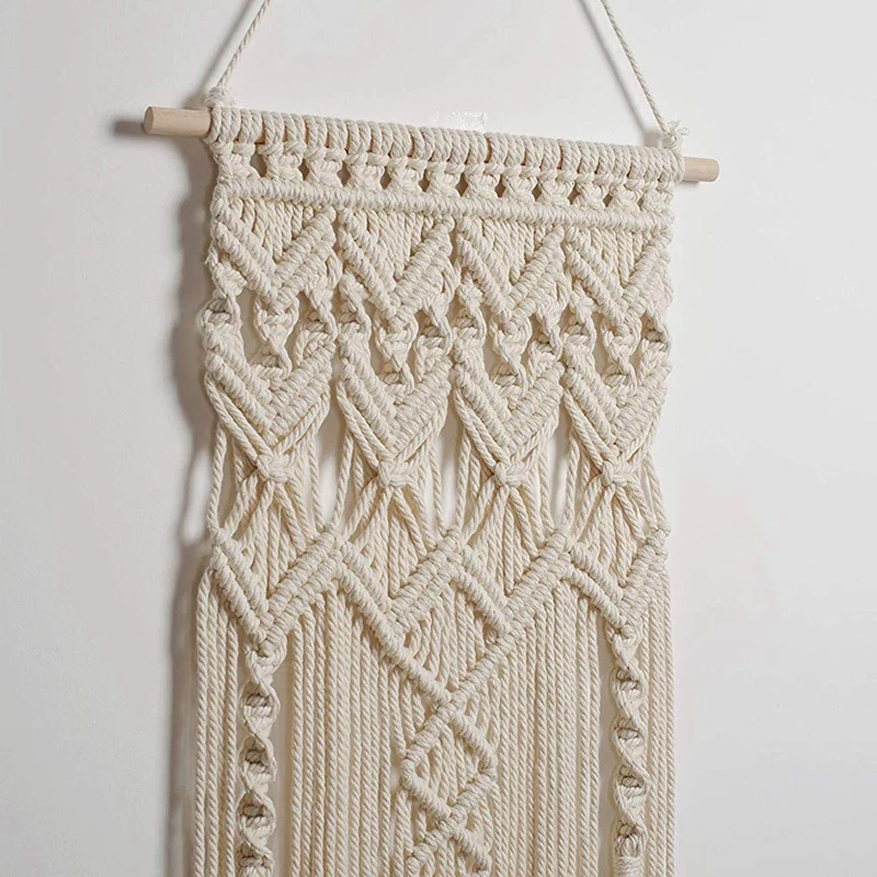 Macrame Woven Wall Hanging Boho Chic Bohemian Home Geometric Art Decor- Beautiful Apartment Dorm Room Decoration