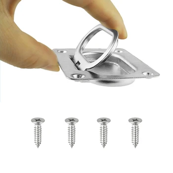 

Stainless Steel Silver Lift Cabinet Marine Locker Handle Durable Boat Fitting Flush Hardware Spring Recessed Hatch Pull Ring