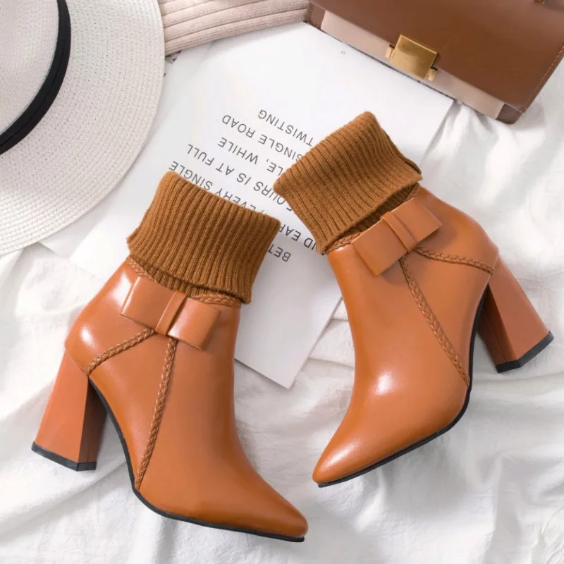 

2019 Hot Women Boots Ankle Boots Shoes Woman High Heel Boots Female Winter Women Shoes Wedges Platform Booties C13-09