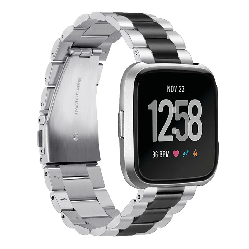 Браслет из нержавеющей стали с бабочкой и пряжкой Для Fitbit Versa, металлический ремешок для часов из желтого золота, быстросъемный ремешок для
