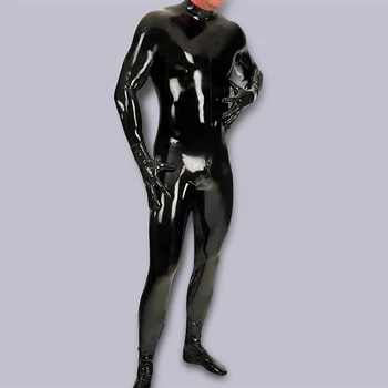 

Men's Overalls Sexy Slim Tights Full Bodysuit Cosplay Men-servant Shaping Stage Outfit Nightclub Black Romper Sleep Underwear