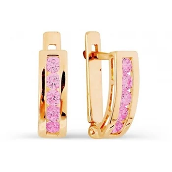 

Karatov earrings with 10 cubic zirconia Red Gold