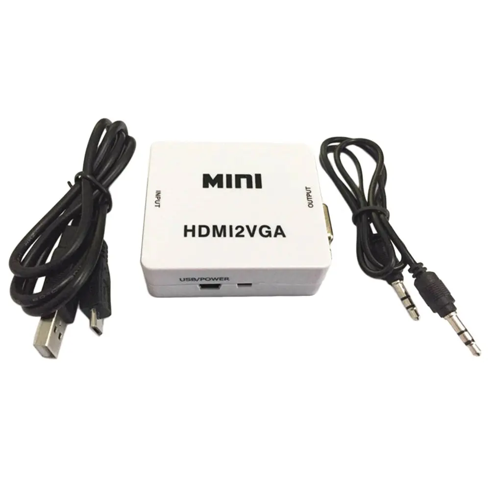 Мини-usb 1080P HDMI на VGA Аудио видео преобразователь ТВЧ-сигналов Full HD 1080p адаптер hdmi-vga для ПК ноутбука к HDTV проектору