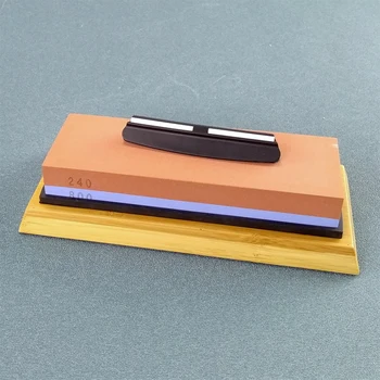 

sharpening stone whetstone Bamboo base 240 800 grit angle guideset kitchen knife sharpener grinding stone