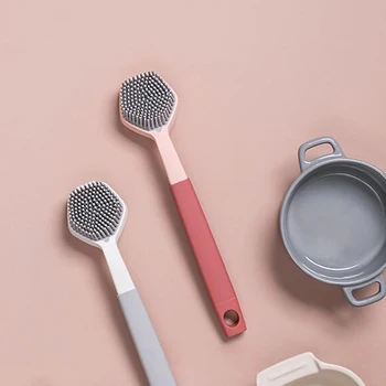 

Multicolor Long Handle Pan Pot Brush Dish Bowl Washing Cleaning Brush Household Kitchen Cleaning Tools