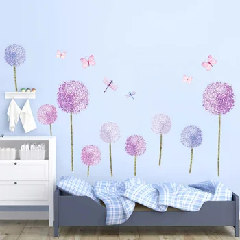 

Creative Dandelion Wall Sticker Removable Background Sticker Colorful Home Decor