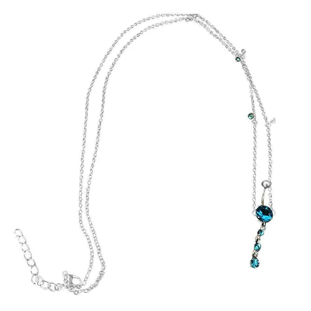 Women Belly Chains New Crystal Rhinestones Pendant Puncture Female