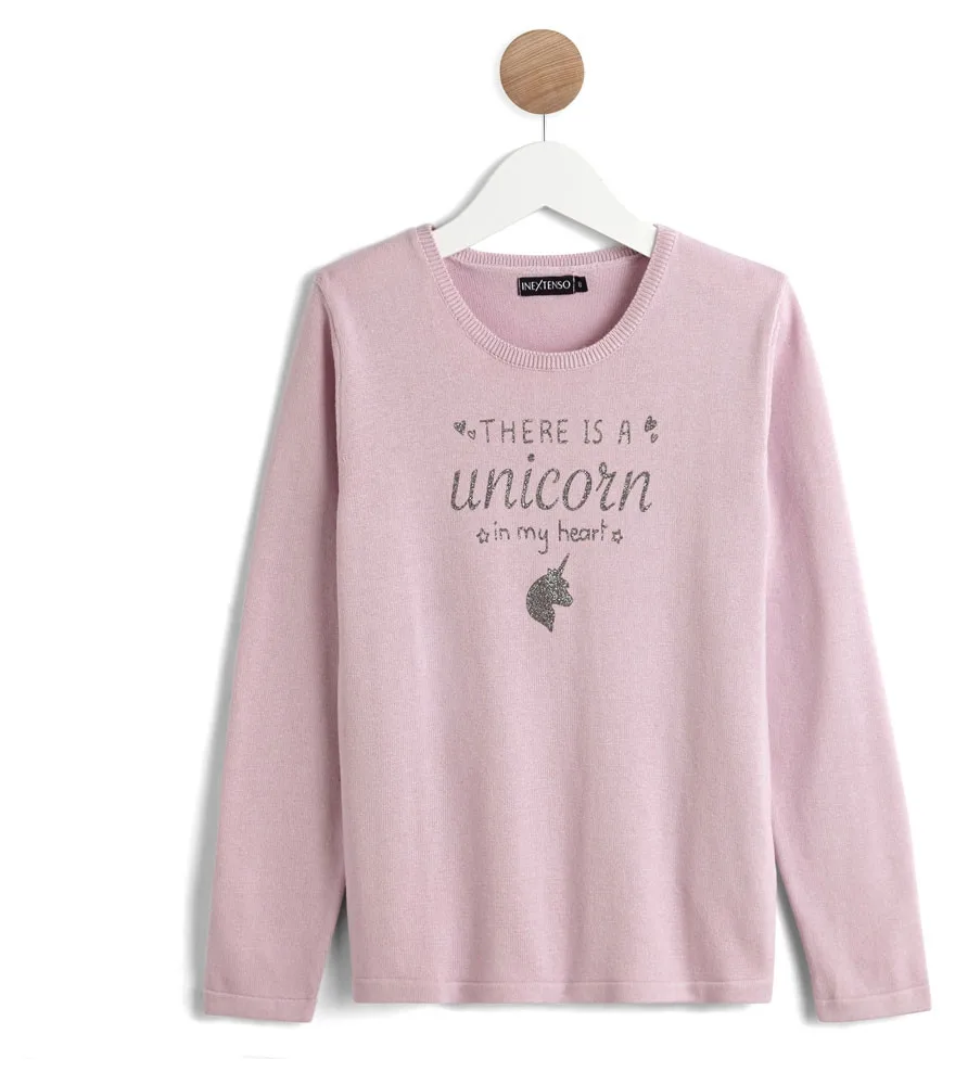 Джемпер «Unicorn in my heart» розовый In Extenso