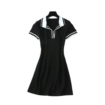 

Summer Black Official Occasions Knitted Dress Vestidos Verano 2020 Mujer Korean Style Women Dress Sukienka Lato D9103