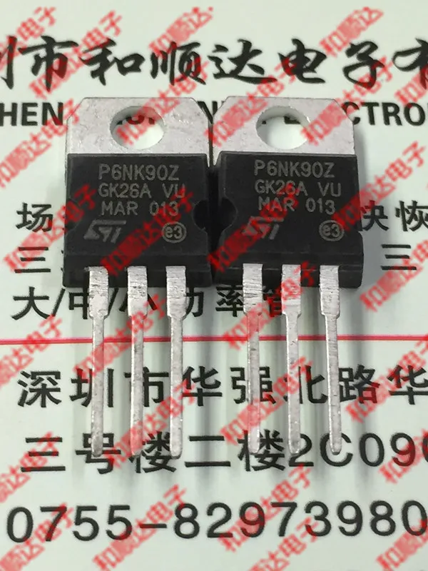 5 шт./STP6NK90Z-220 900V 6A