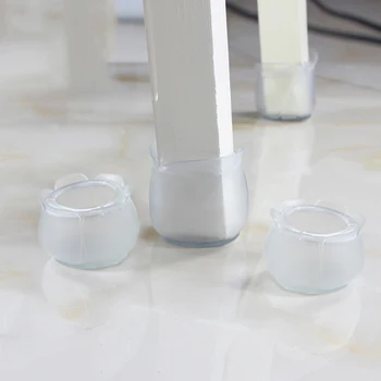

16 Pcs/lot Transparent Chair Leg Caps Chair Leg Protector Cover Furniture Table Leg Cover Circle For Round Square Rectangular