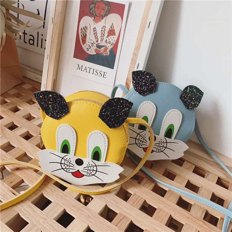Pudcoco милая детская маленькая сумка через плечо с кошкой для девочек, сумка-мессенджер, кошелек, сумочка,, мультяшная милая сумка