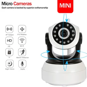 

Wireless Security IP Camera 720P Wifi Surveillance Camera Indoor Baby Monitor Two-Way Audio IR-Cut Night Vision Alarm Camera