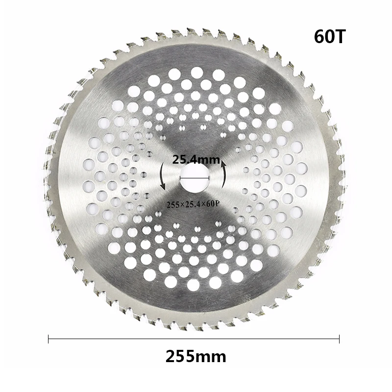 1 шт. 10 дюймов для газонокосилки сменный нож резак 60 т кусторез Циркулярный пильный диск легированный нож для резки травы 255 мм режущий диск