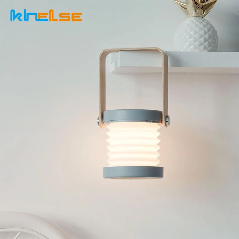 

New Creative LED Multifunction Foldable Night Light Touch Dimmable Reading Camping Travel Portable USB Rechargeable Lantern Lamp
