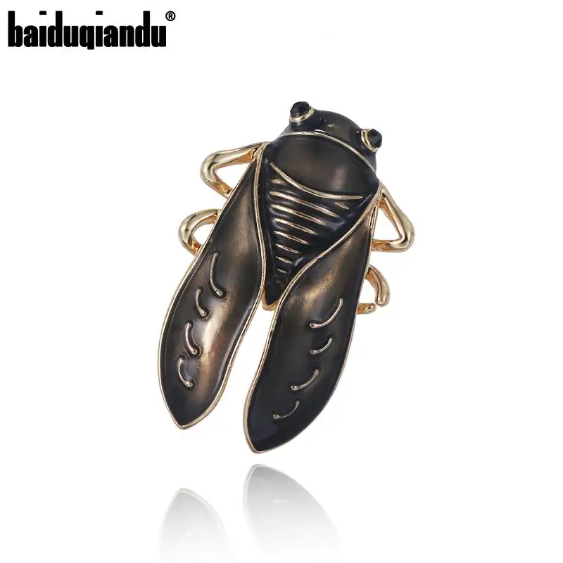 Baiduqiandu Бренд Новое Поступление Позолоченные Модные эмалированные Cicada Bijoux