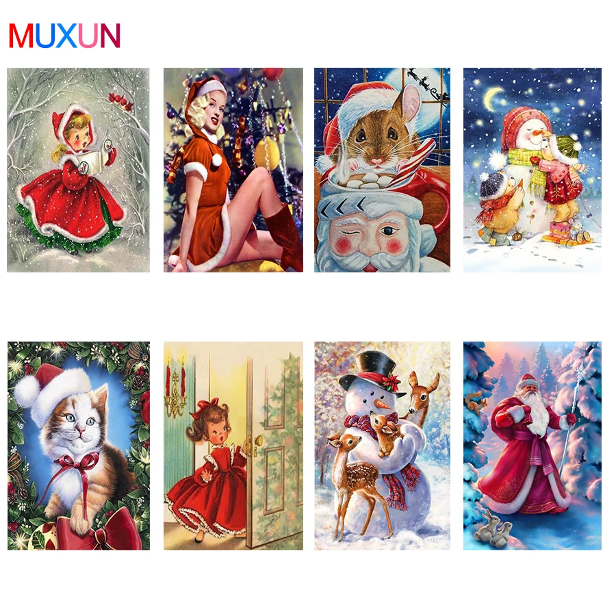 

Full Drill 5D Diamond Painting Christmas Girl 3D Diamond Embroidery Santa Diamond Mosaic Home Decoration Diamond Art Gifts Lx259