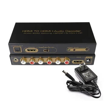 

HDMI to HDMI + Audio Decoder SPDIF optical RCA Audio Edid Setting+Spdif+5.1CH+HP+3D Converter DVD HD Player PC CN016M1