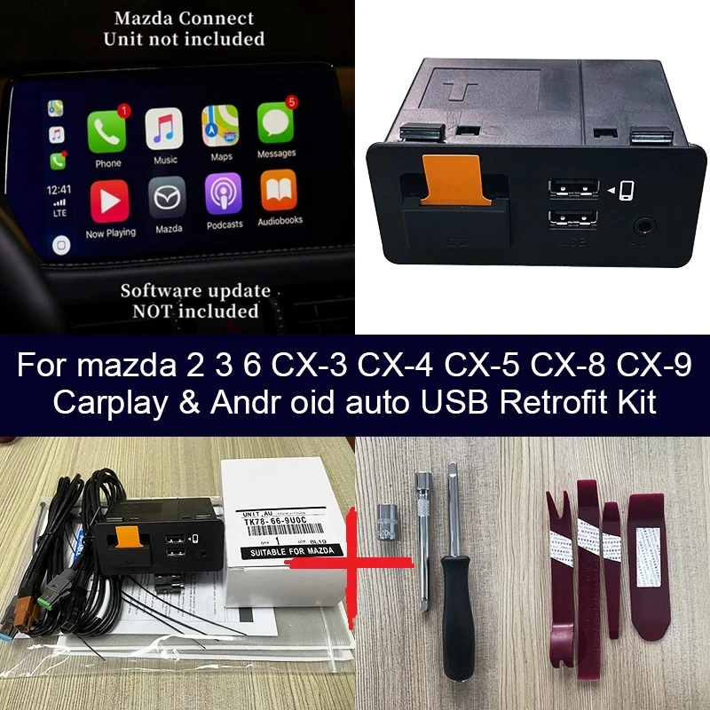 Apple CarPlay Android Auto USB Adapter Hub for Retrofit Mazda 6 Mazda 3