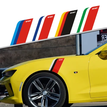 

2pcs Car Hood Cover Sticker Auto Vinyl Film Long Stripe Decals Stylish Graphics Car Sport Styling Sticker Tuning Car Accessories