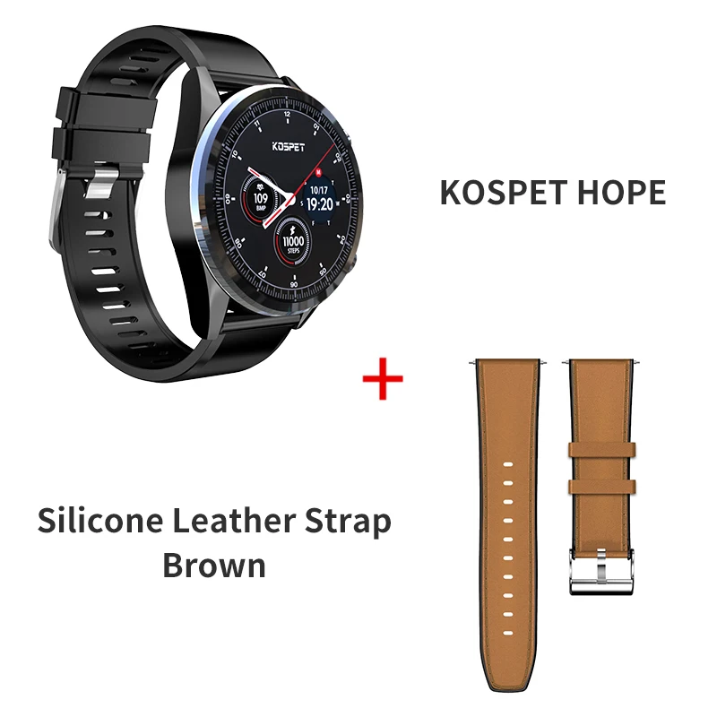 Add Brown Strap KOSPET Hope, 3 ГБ, 32 ГБ, Bluetooth, gps, 1,39 дюйма, 4G, умные часы для мужчин, водонепроницаемые, 8,0 МП, камера, sim-карта, Смарт-часы, телефон для IOS, Android - Цвет: Add Brown Strap