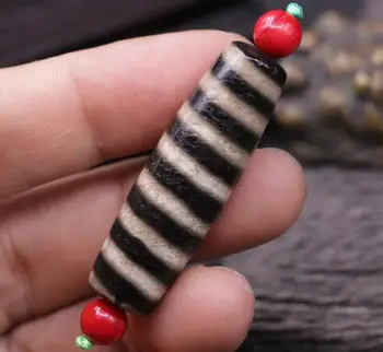 

ENERGY Tibetan Old Agate 7 stripe dzi Bead Amulet 45*14MM Treasure LKbrother Sauces Top Quality Garrantee
