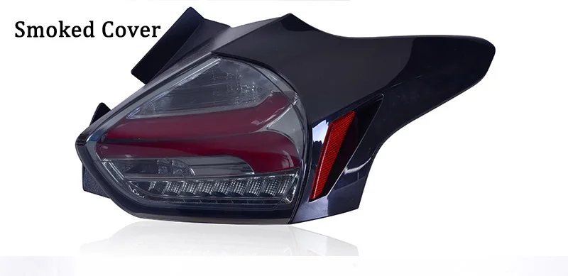 Задний ходовой фонарь+ тормоз+ Реверс+ Динамический сигнал поворота Автомобильный светодиодный задний светильник для Ford Focus 3 хэтчбек - Цвет: Smoked Cover