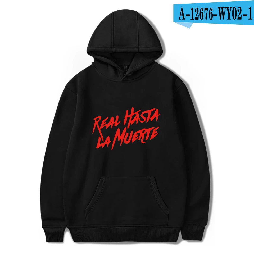 black Anuel AA Album Real Hasta La Muerte, толстовки с капюшоном для мужчин/wo мужчин/детей, толстовка в стиле хип-хоп, весенне-осенние толстовки для мужчин/женщин, kpop - Цвет: black