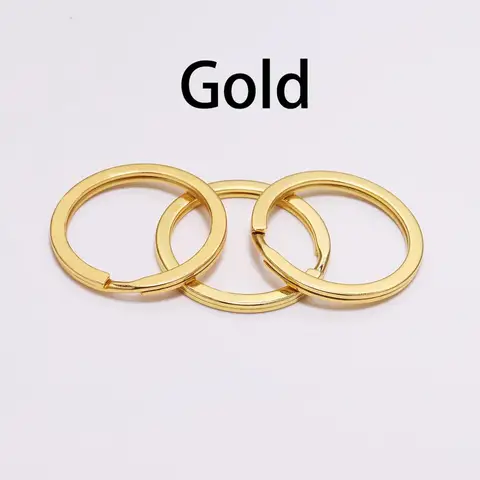 25 28 30 mm Bronze Gold Color Keyring Split Ring Plated Key Ring For DIY Llaveros clasp Findings Jewelry Making